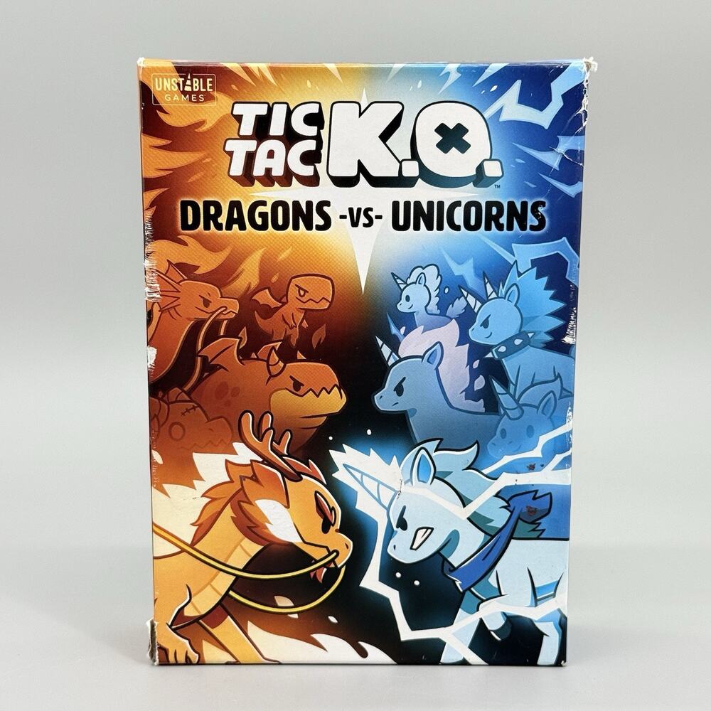 Tic Tac KO Dragons vs Unicorns Card Game Unstable Games 2021 Complete
